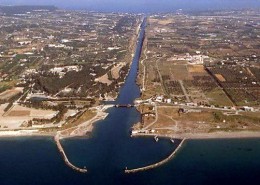 Aerial View of Ship Canal in Corinth