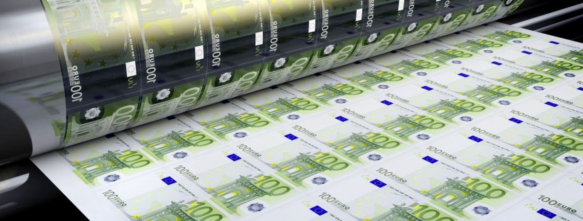 Printing hundred euro banknotes
